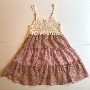 Ally B Pink and Cream Floral Top Size 7